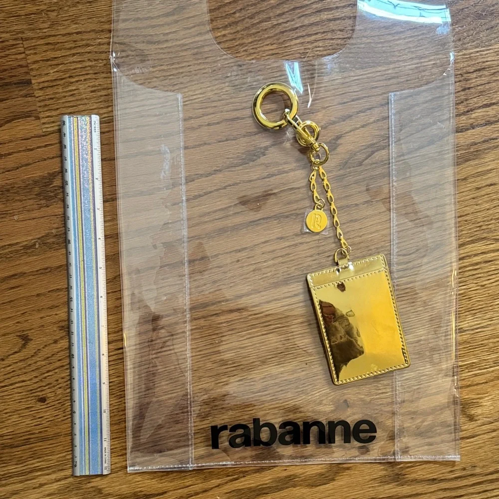 Paco Rabanne |Transparent Tote | Gold Keychain Wallet Accent - Picture 6 of 7